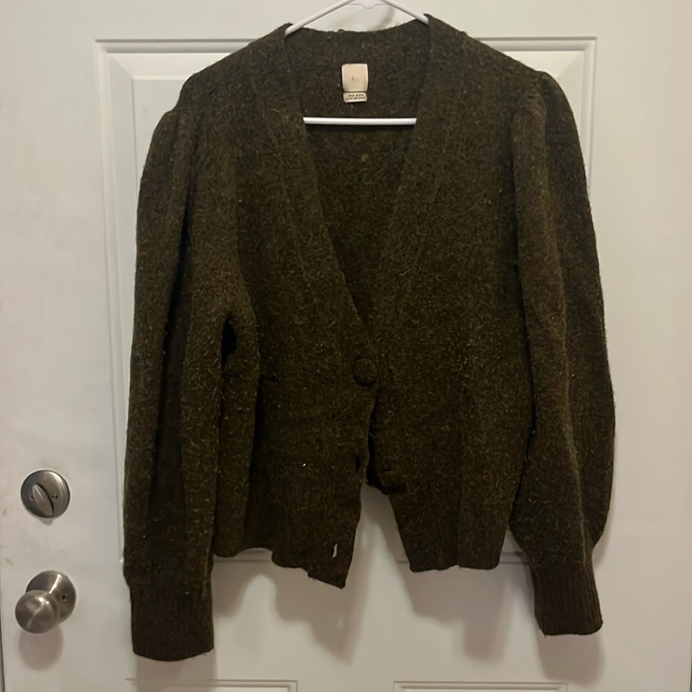 Brown wool blend cardigan